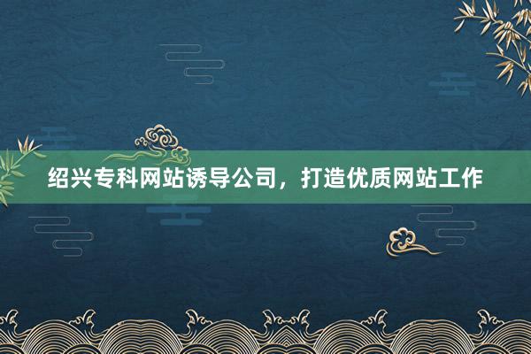 绍兴专科网站诱导公司，打造优质网站工作