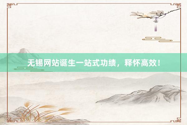 无锡网站诞生一站式功绩，释怀高效！