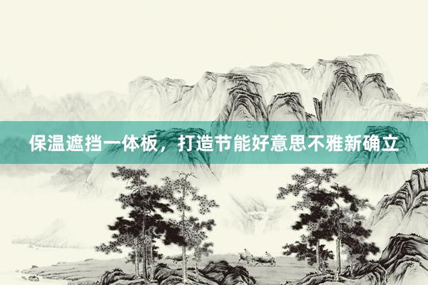 保温遮挡一体板，打造节能好意思不雅新确立